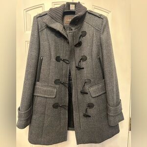 Cole Haan Wool Charcoal Gray Women's Duffle Coat